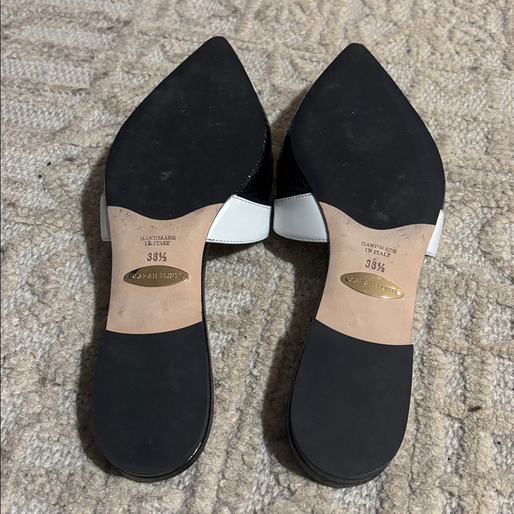 Sarah Flint Kim Mule in Black and White Embossed Calf - Picture 4 of 8